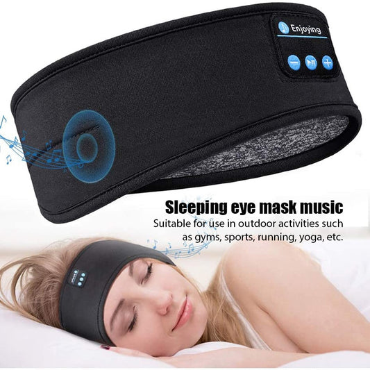 Wireless Bluetooth Sleeping Headphones Headband Thin Soft Elastic Comfortable Music Ear Phones Eye Mask For Side Sleeper Sports - PaintedUSA