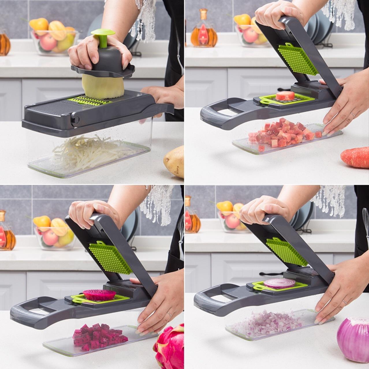 12 In 1 Manual Vegetable Chopper Kitchen Gadgets Food Chopper Onion Cutter Vegetable Slicer - PaintedUSA